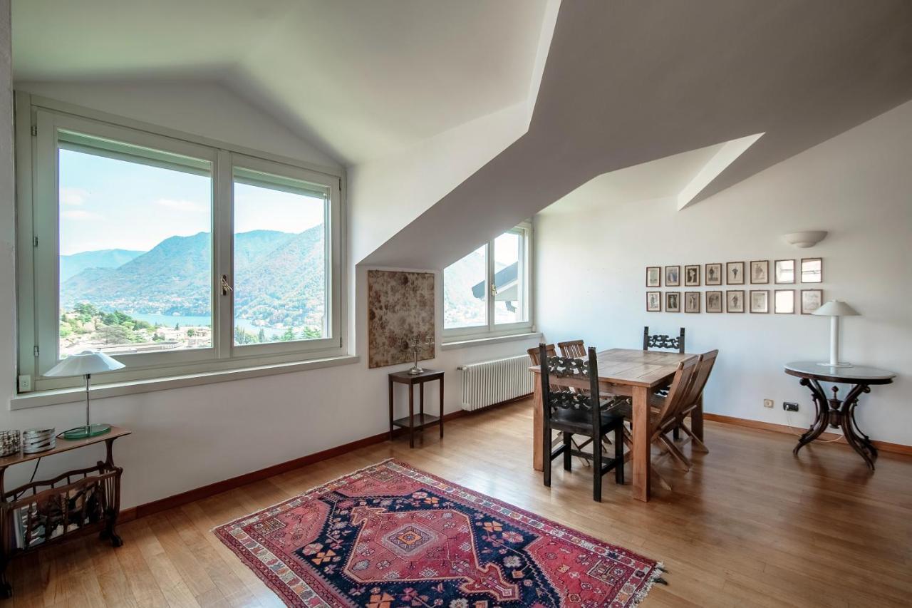 I D'A Charming Penthouse - Lake View- Como- House-130 Mt-2 Double Bedrooms And 2 Double Bathrooms A Spacious Living Room-Full Equipped Kitchen-Private Garden And Terrace-Private Covered Parking Exterior foto